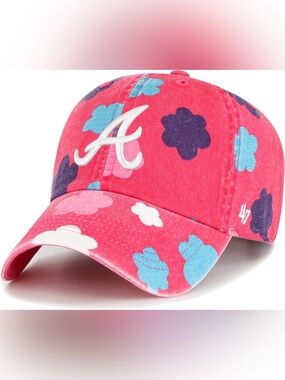 47 Brand Youth Atlanta Braves Pink Floral Clean Up Adjustable Hat NWT MLB